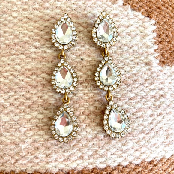 Loren Hope Crystal Drop Pendant Earrings 3” - Picture 6 of 6